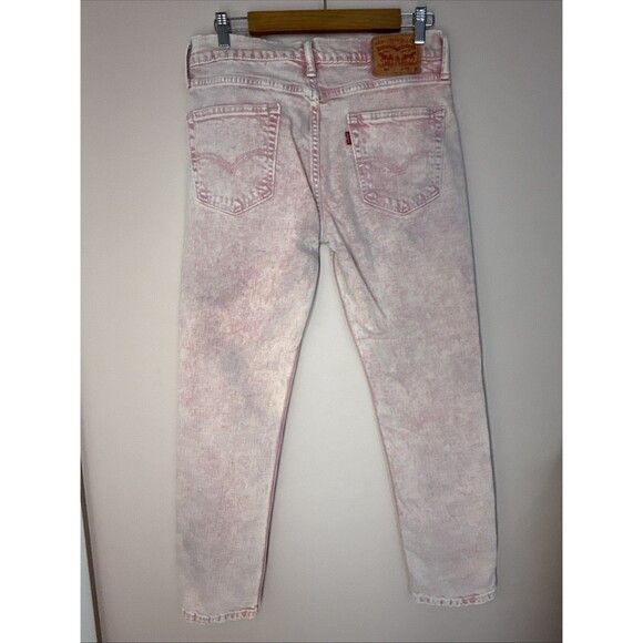 Levis Jeans Mens 33x30 Pink Cream 511 Slim Acid Wash Denim Pants Retro 80s - Picture 7 of 12